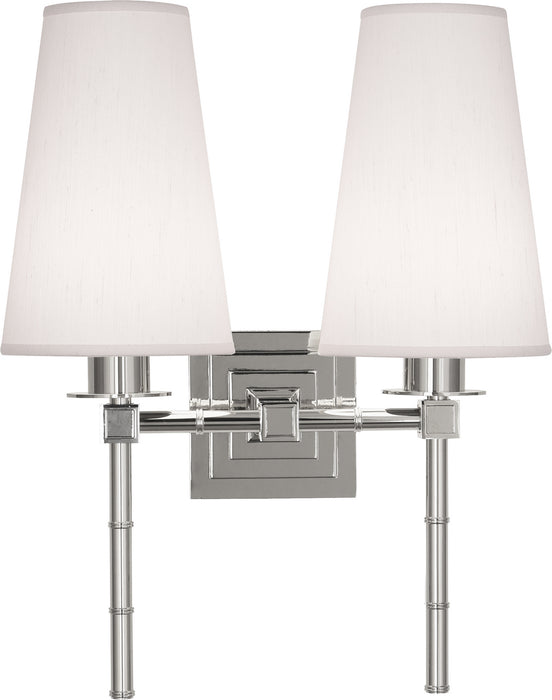 Robert Abbey S724W Two Light Wall Sconce, Polished Nickel