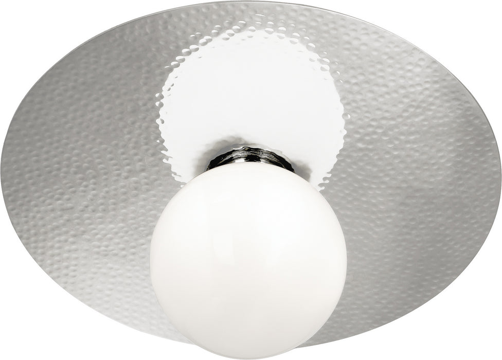 Robert Abbey S9875 LED Flushmount, Polished Nickel w/White Glass