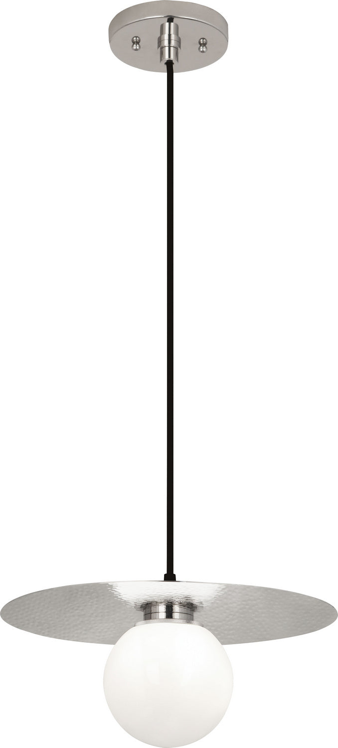Robert Abbey S9876 LED Pendant, Polished Nickel w/White Glass