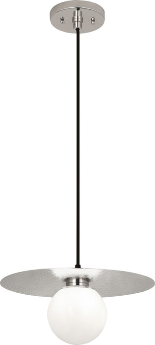 Robert Abbey S9876 LED Pendant, Polished Nickel w/White Glass