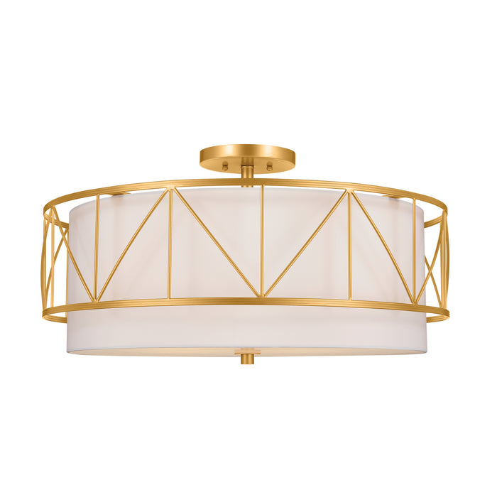 Kichler 52076CLG Four Light Semi Flush Mount, Classic Gold