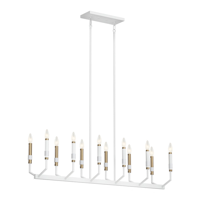 Kichler 52350WH 12 Light Linear Chandelier, White