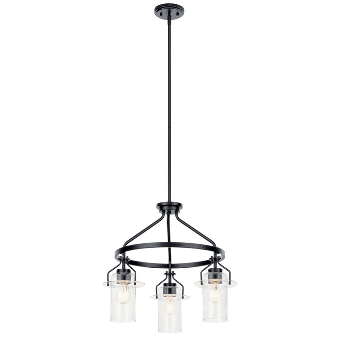Kichler 52377BK Three Light Chandelier, Black