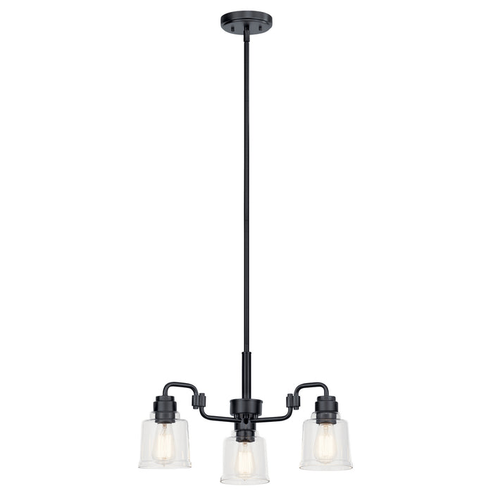 Kichler 52397BK Three Light Chandelier, Black