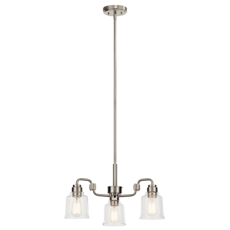 Kichler 52397NI Three Light Chandelier, Nickel Textured