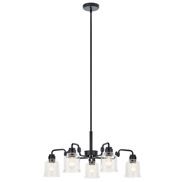 Kichler 52398BK Five Light Chandelier, Black