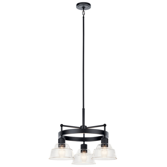 Kichler 52402BK Three Light Chandelier, Black