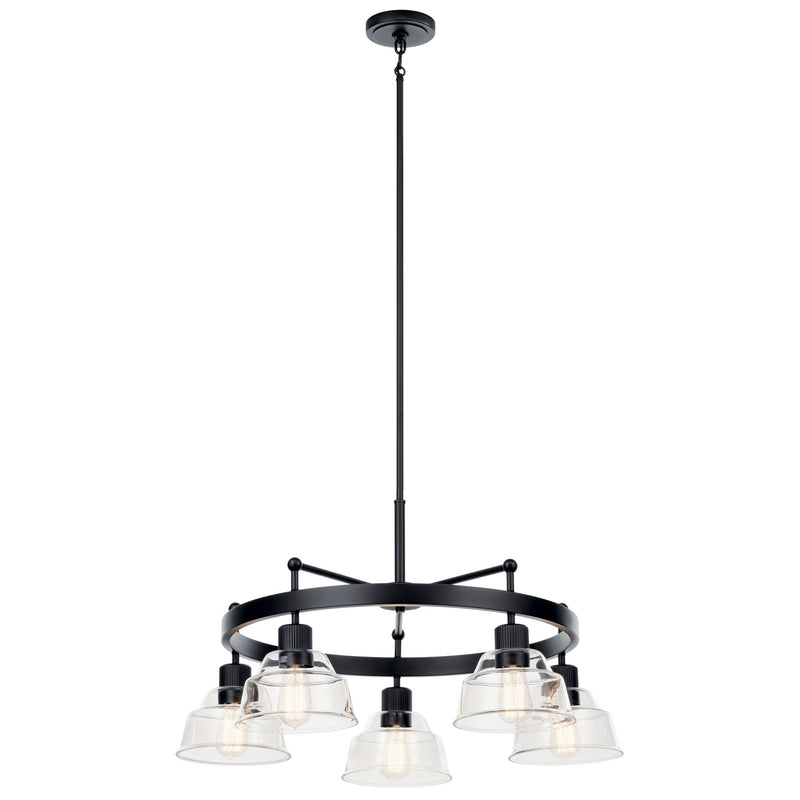 Kichler 52403BK Five Light Chandelier, Black
