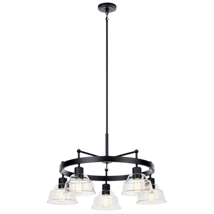 Kichler 52403BK Five Light Chandelier, Black