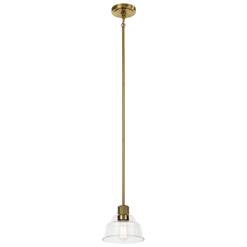 Kichler 52405BNB One Light Mini Pendant, Brushed Brass