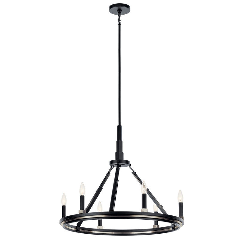 Kichler 52420BK Six Light Chandelier, Black