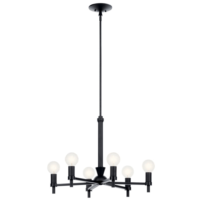 Kichler 52424BK Six Light Chandelier, Black