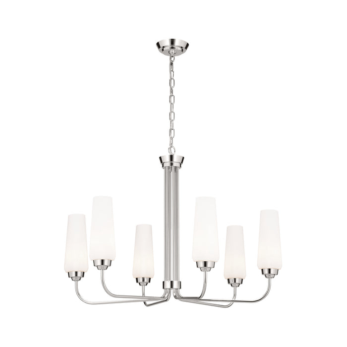 Kichler 52480PN Six Light Chandelier, Polished Nickel