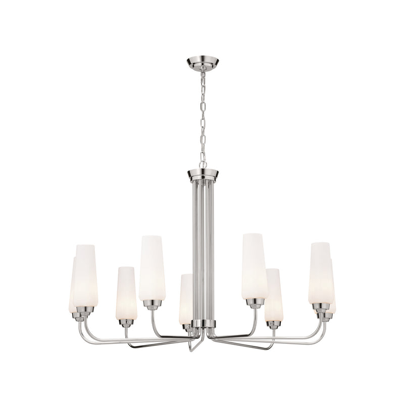 Kichler 52481PN Nine Light Chandelier, Polished Nickel