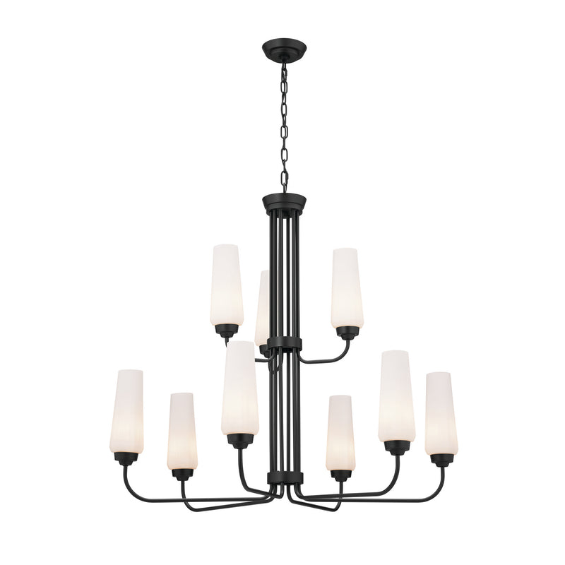Kichler 52482BK Nine Light Chandelier, Black