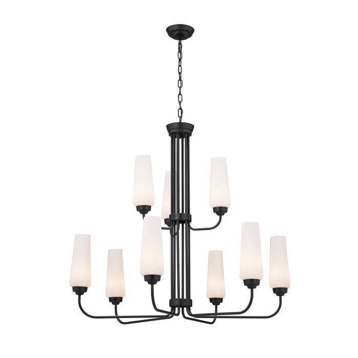 Kichler 52482BK Nine Light Chandelier, Black