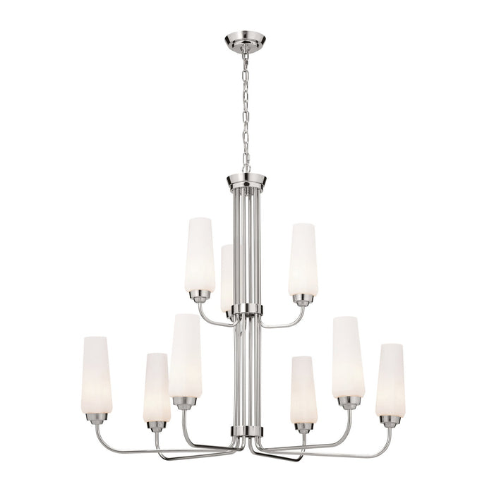 Kichler 52482PN Nine Light Chandelier, Polished Nickel (Open Box - Final Sale)