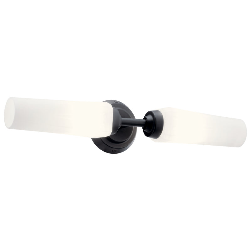 Kichler 55074BK Two Light Wall Sconce, Black