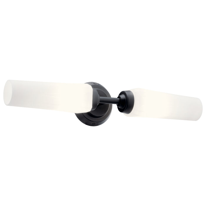 Kichler 55074BK Two Light Wall Sconce, Black