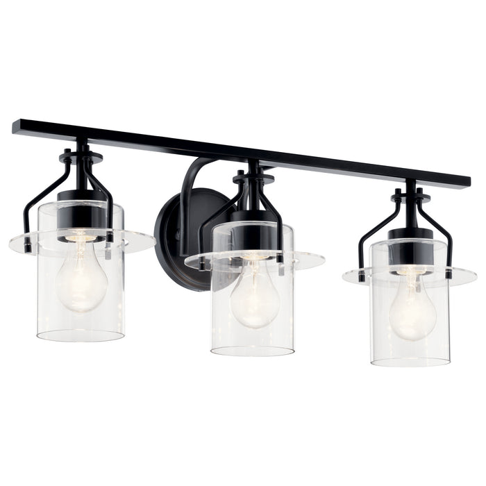 Kichler 55079BK Three Light Bath, Black