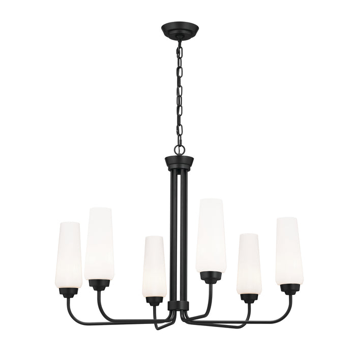 Kichler 52480BK Six Light Chandelier, Black