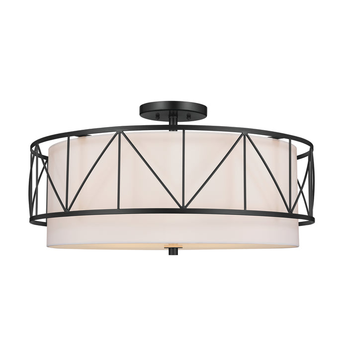 Kichler 52076BK Four Light Semi Flush Mount, Black