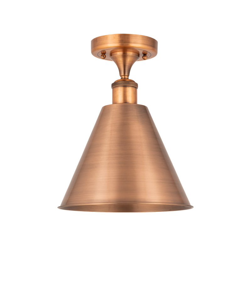 Innovations 516-1C-AC-MBC-12-AC One Light Semi-Flush Mount, Antique Copper