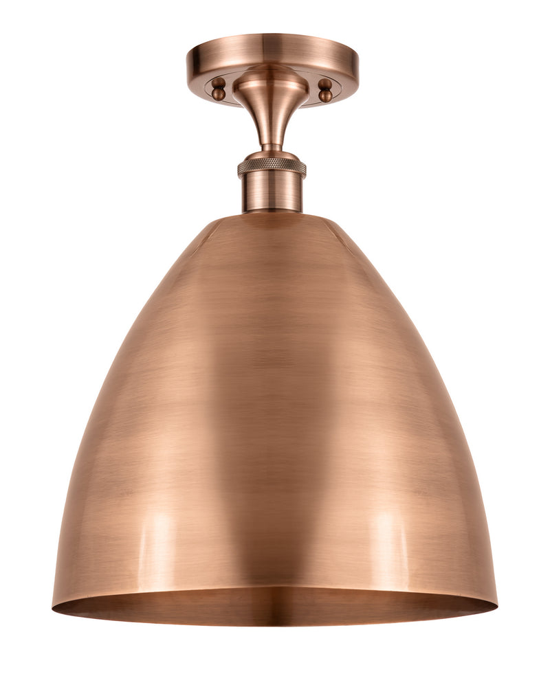 Innovations 516-1C-AC-MBD-12-AC One Light Semi-Flush Mount, Antique Copper