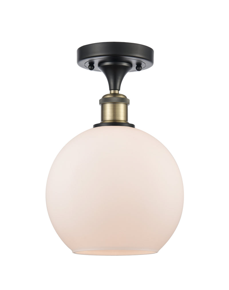 Innovations 516-1C-BAB-G121-8 One Light Semi-Flush Mount, Black Antique Brass