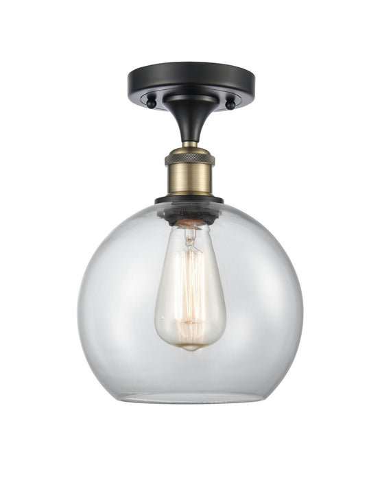 Innovations 516-1C-BAB-G122-8 One Light Semi-Flush Mount, Black Antique Brass