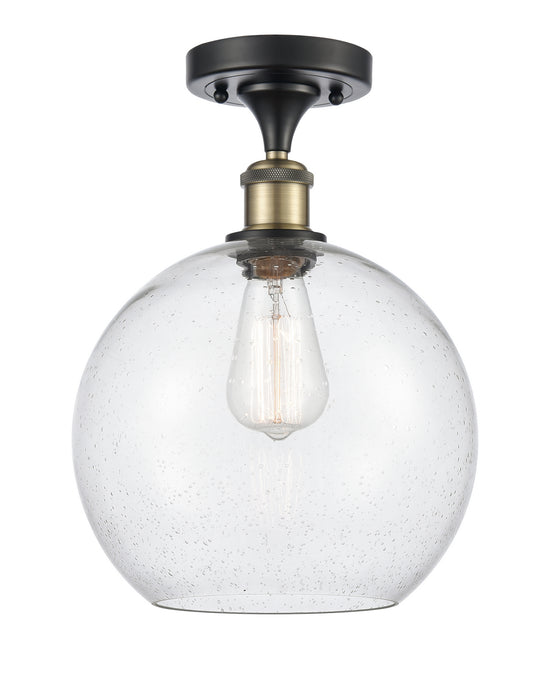 Innovations 516-1C-BAB-G124-10-LED LED Semi-Flush Mount, Black Antique Brass
