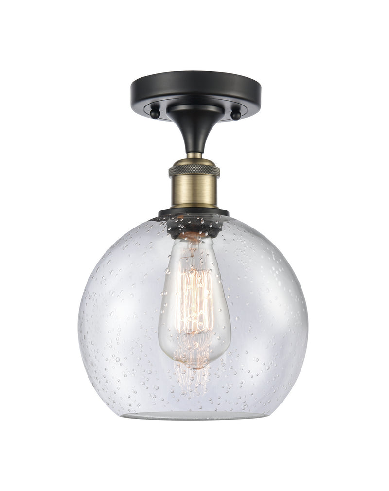 Innovations 516-1C-BAB-G124-8 One Light Semi-Flush Mount, Black Antique Brass