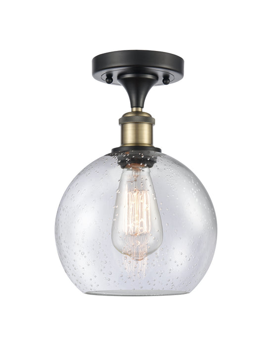 Innovations 516-1C-BAB-G124-8 One Light Semi-Flush Mount, Black Antique Brass