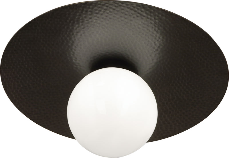 Robert Abbey Z9875 LED Flushmount, Deep Patina Bronze w/White Glass