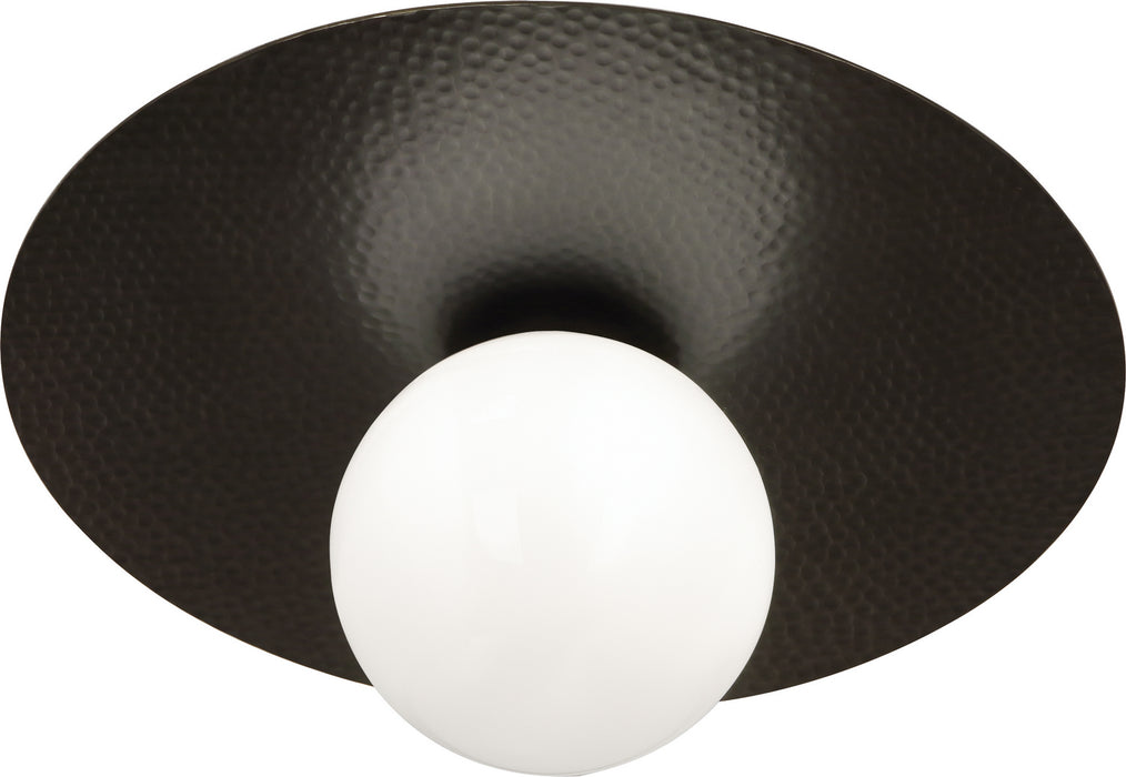 Robert Abbey Z9875 LED Flushmount, Deep Patina Bronze w/White Glass