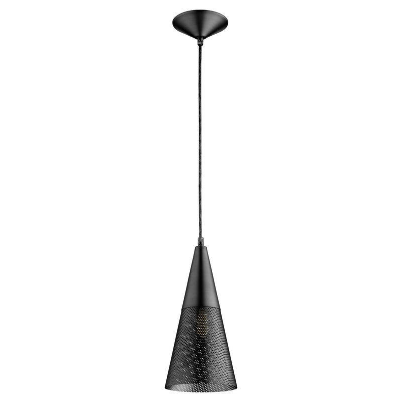 Quorum 1316-59 One Light Pendant, Matte Black