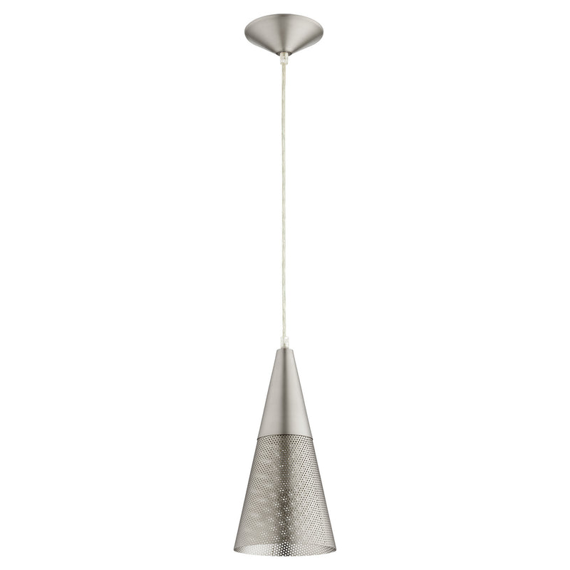 Quorum 1316-65 One Light Pendant, Satin Nickel