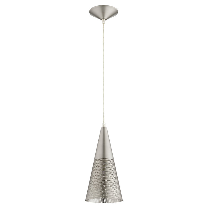 Quorum 1316-65 One Light Pendant, Satin Nickel
