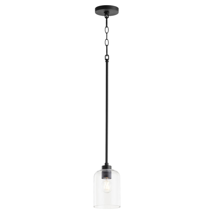 Quorum 3374-59 One Light Pendant, Matte Black