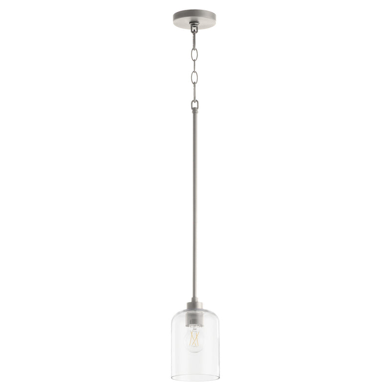 Quorum 3374-65 One Light Pendant, Satin Nickel