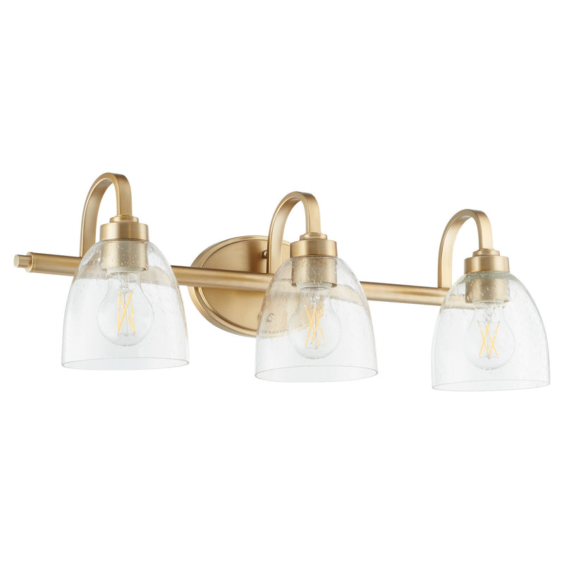 Quorum 5060-3-280 Three Light Vanity, Aged Brass