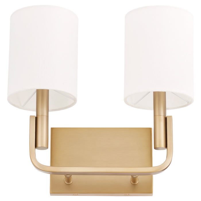 Quorum 5210-2-80 Two Light Wall Mount, Aged Brass