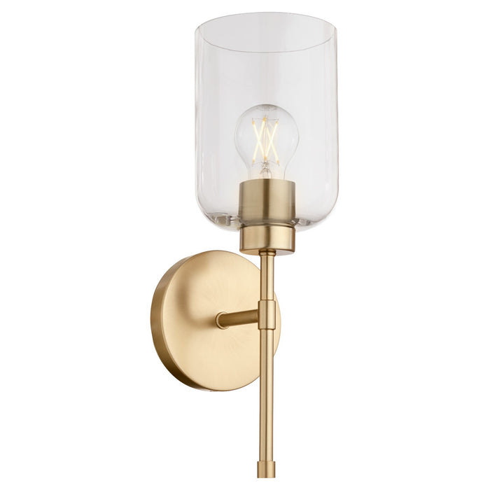 Quorum 5374-1-80 One Light Wall Mount, Aged Brass