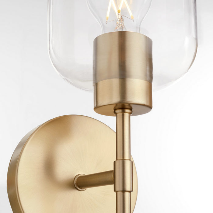 Quorum 5374-1-80 One Light Wall Mount, Aged Brass
