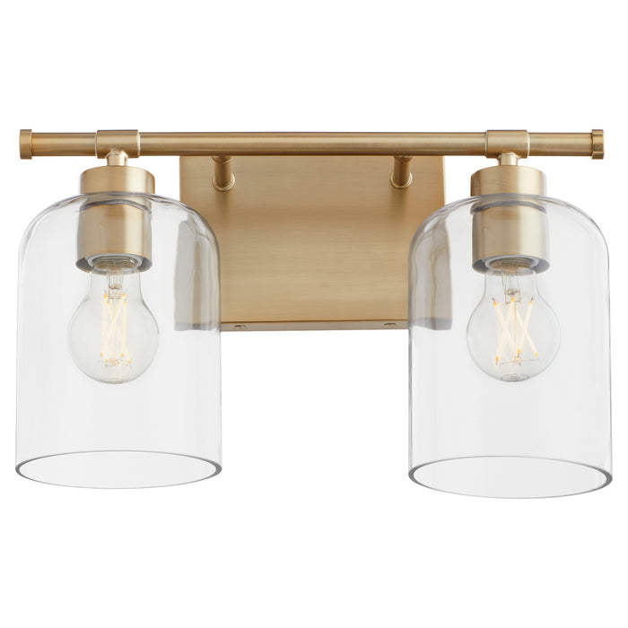 Quorum 5374-2-80 Two Light Vanity, Aged Brass