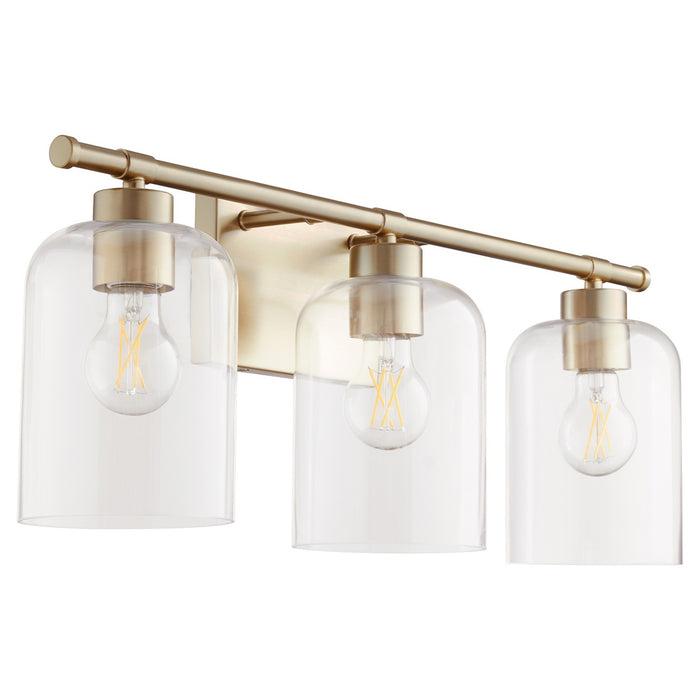 Quorum 5374-3-80 Three Light Vanity, Aged Brass