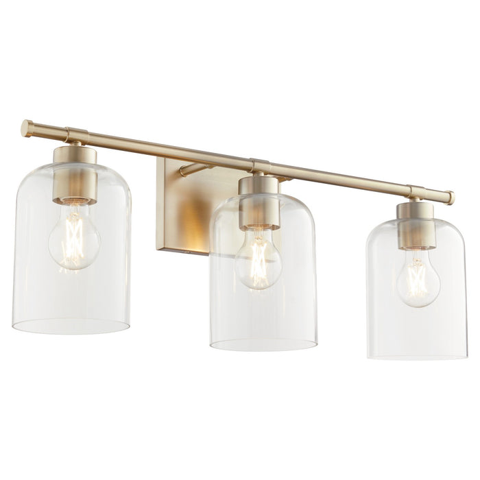 Quorum 5374-3-80 Three Light Vanity, Aged Brass