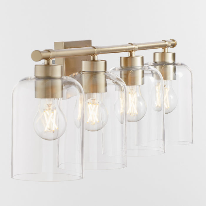 Quorum 5374-4-80 Four Light Vanity, Aged Brass