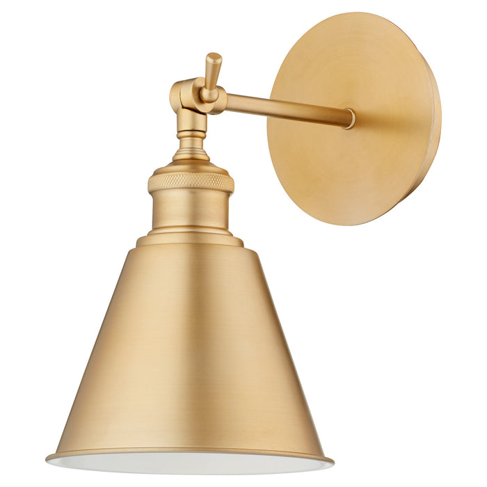 Quorum 5390-80 One Light Wall Mount, Aged Brass