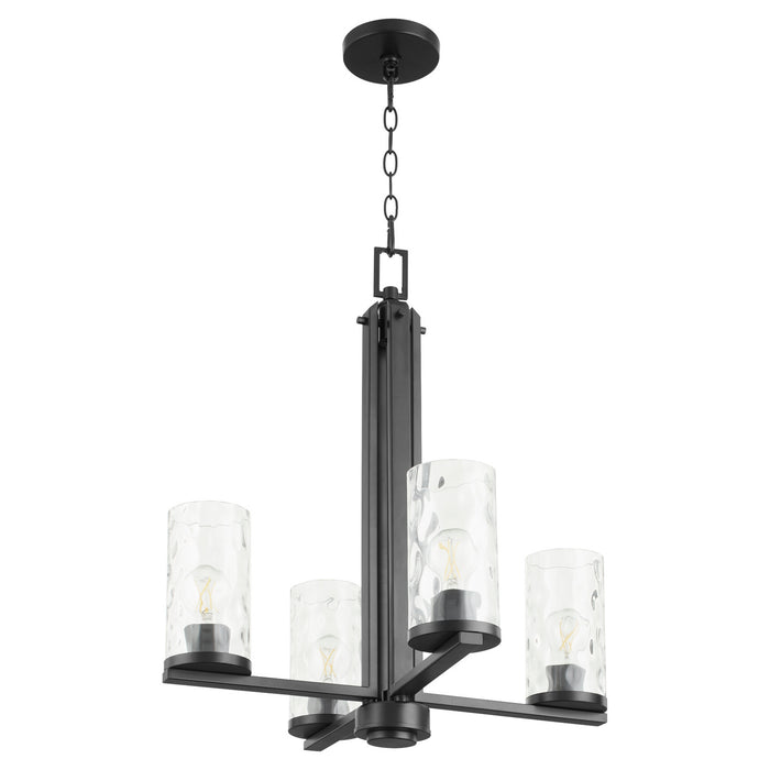 Quorum 6111-4-59 Four Light Chandelier, Matte Black